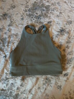 lululemon athletica Ribbed Crop Sports Bra in Sage Green